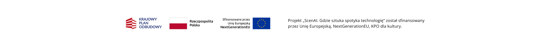 Projekt ScenAI finansowany przez Unię Europejską, NextGenerationEU, KPO dla kultury.